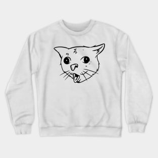 coughing cat meme Crewneck Sweatshirt